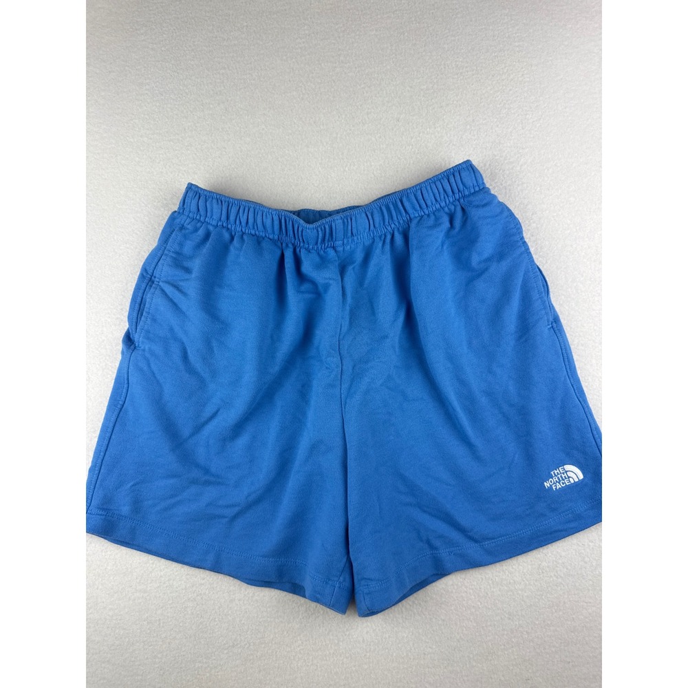 The North Face Mens Blue Fleece Sweat Shorts Size S Elastic Waist Drawstring